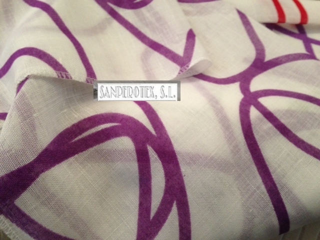 visillos estampados de lino